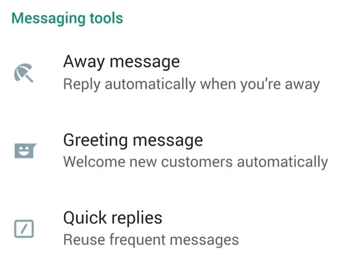 Enable Away Messages in WhatsApp Business