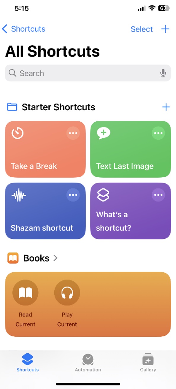 Create new automation in Shortcuts