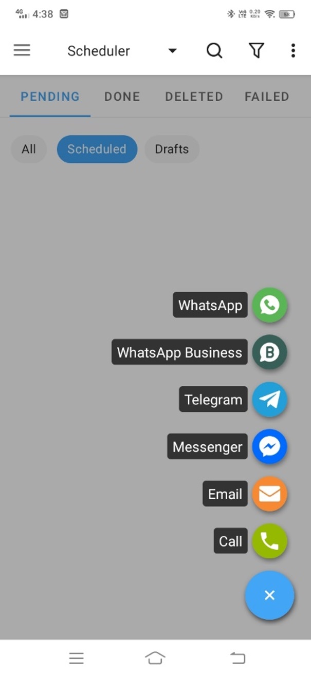 Select WhatsApp platform in SKEDit