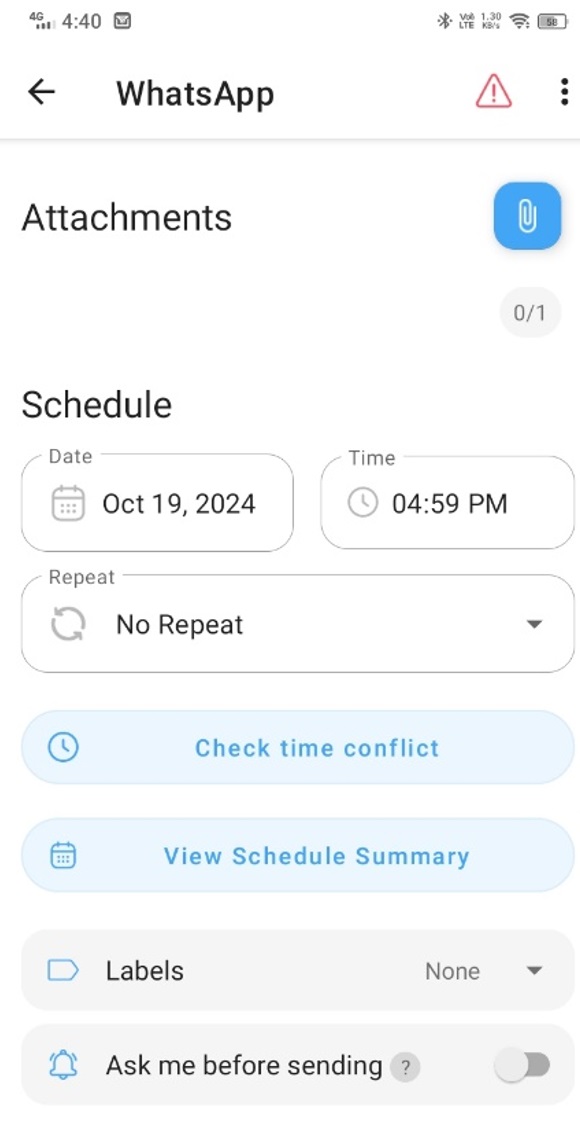 Set schedule details in SKEDit